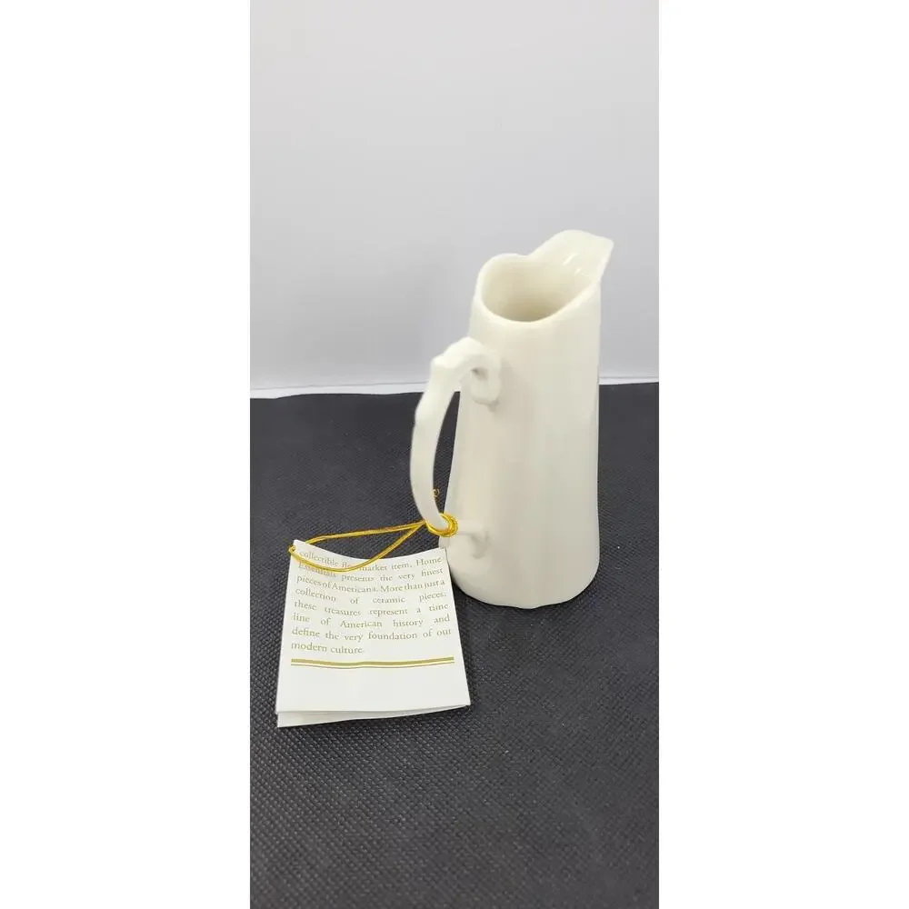 I. Godinger & Co Home Essentials White Ceramic Creamer Pitcher Farmhouse Cottage